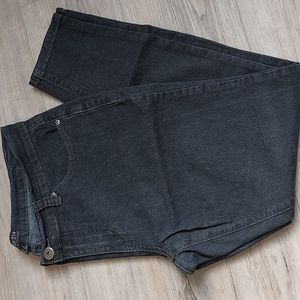 Forever 21+ rinsed black skinny stretch jeans